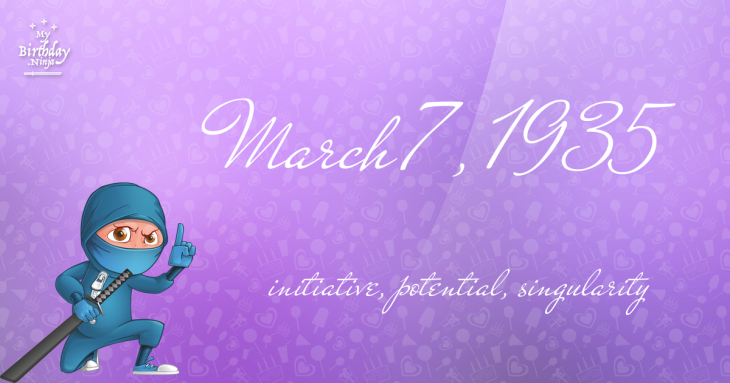 March 7, 1935 Birthday Ninja