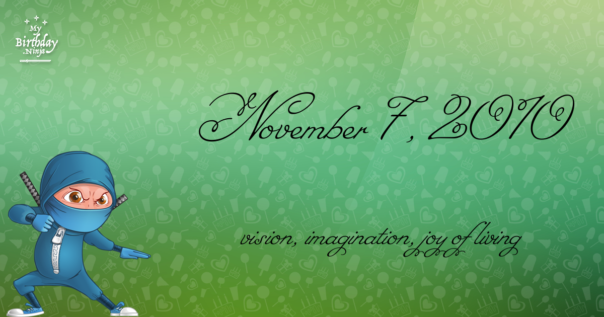 November 7, 2010 Birthday Ninja Poster