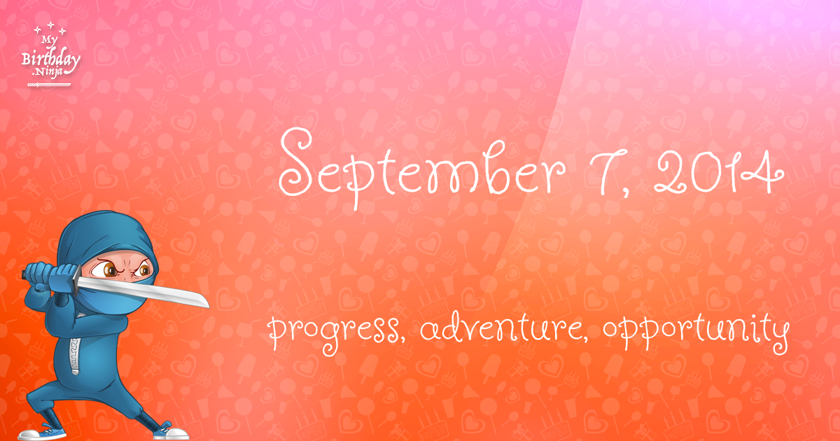 September 7, 2014 Birthday Ninja Poster
