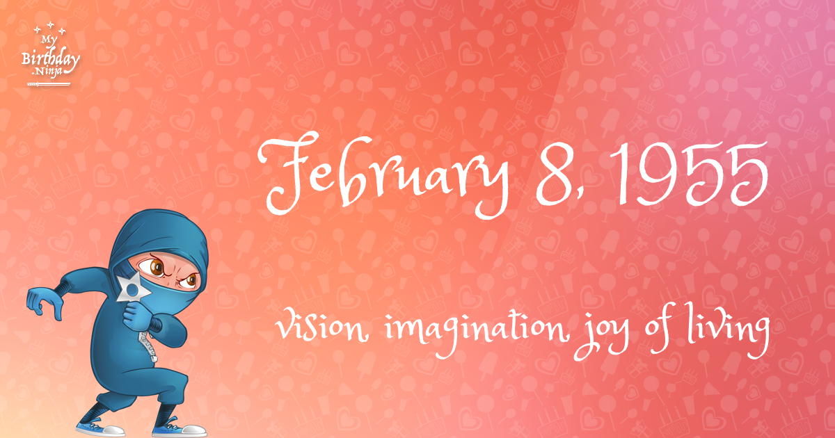 February 8, 1955 Birthday Ninja Poster