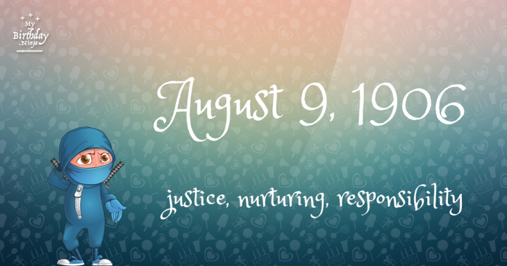 August 9, 1906 Birthday Ninja