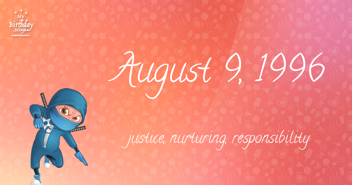 August 9, 1996 Birthday Ninja Poster