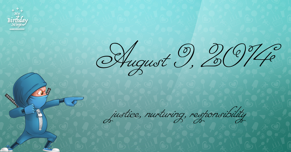 August 9, 2014 Birthday Ninja Poster