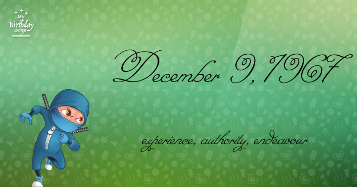 December 9, 1967 Birthday Ninja