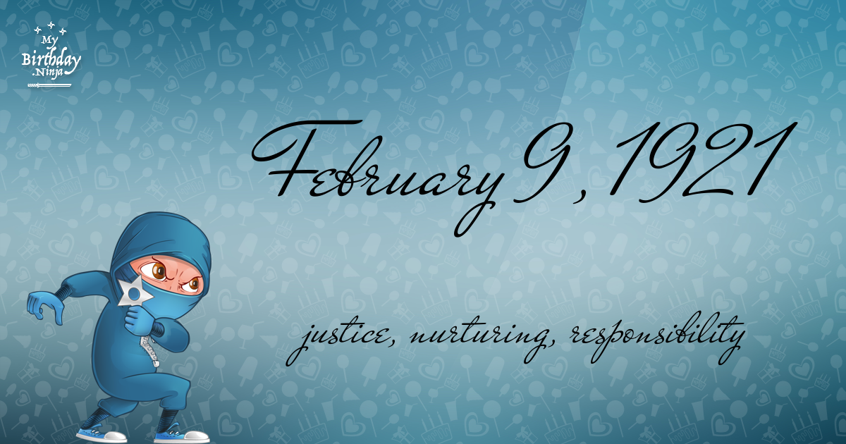 February 9, 1921 Birthday Ninja Poster