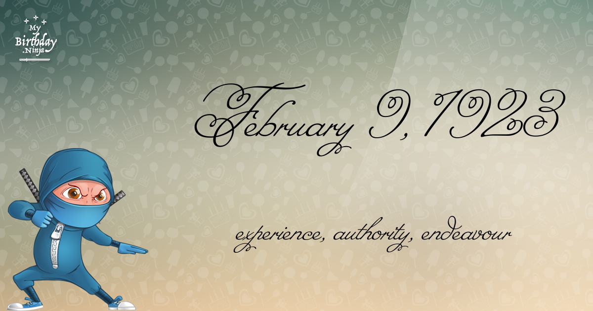 February 9, 1923 Birthday Ninja Poster