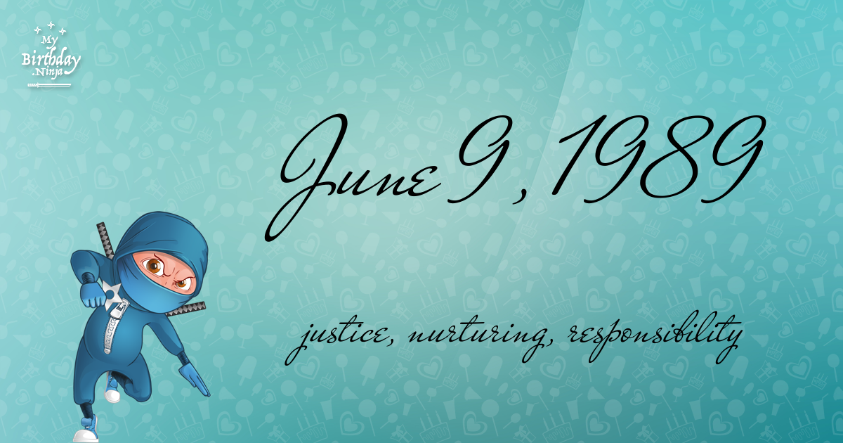 June 9, 1989 Birthday Ninja Poster