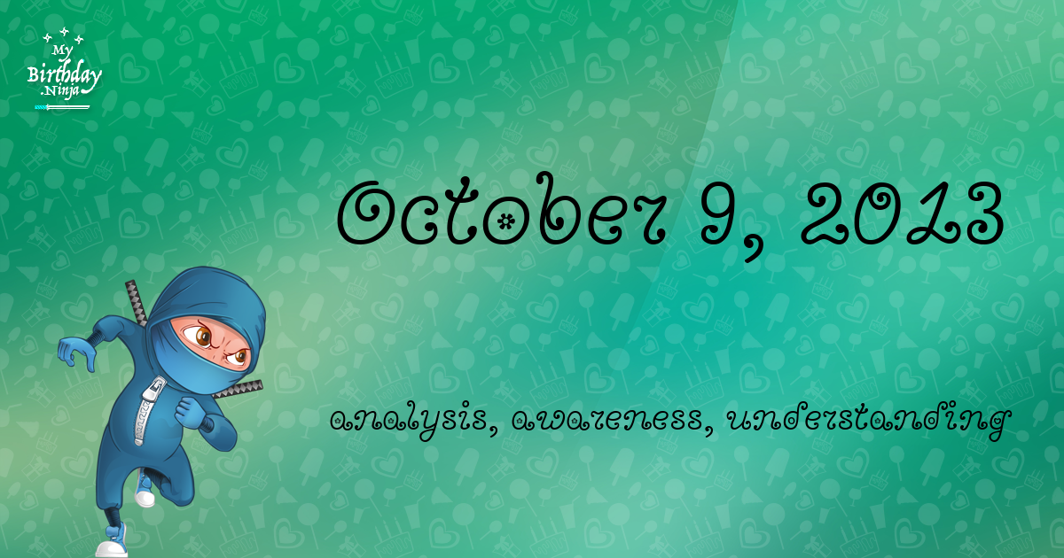 October 9, 2013 Birthday Ninja Poster
