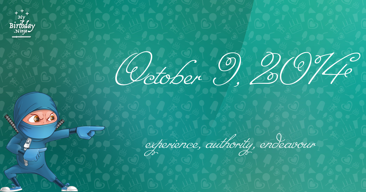 October 9, 2014 Birthday Ninja Poster