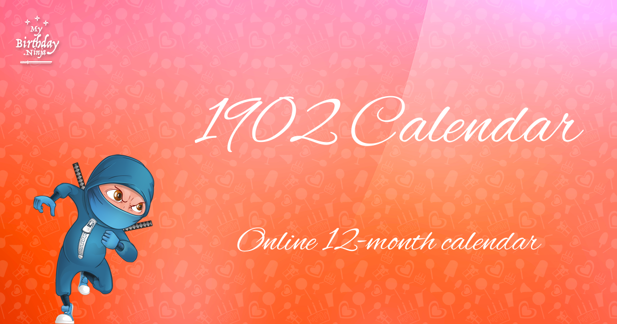1902 Calendar Ninja Poster
