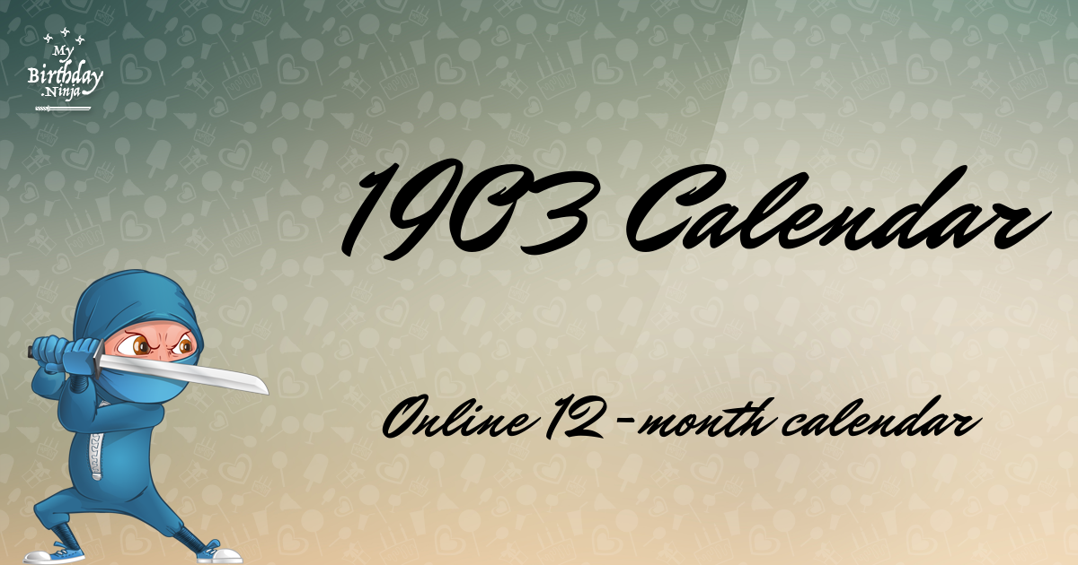 1903 Calendar Ninja Poster