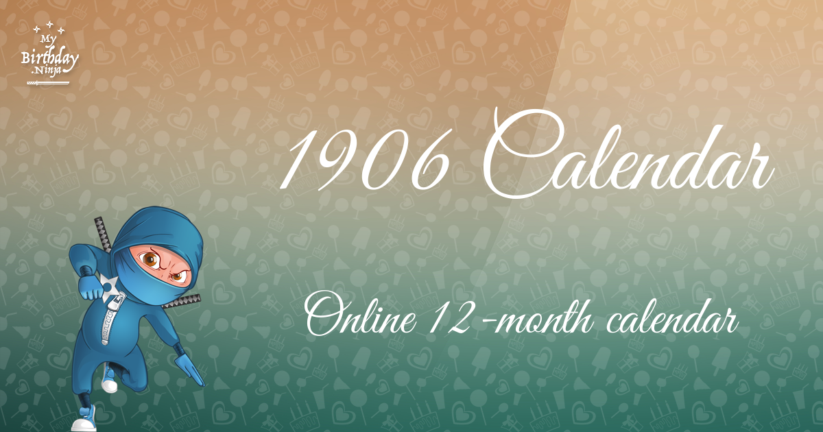 1906 Calendar Ninja Poster