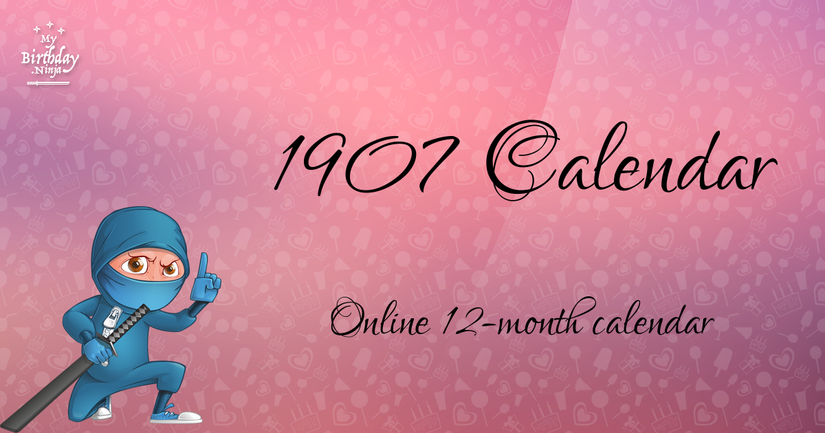 1907 Calendar Ninja Poster