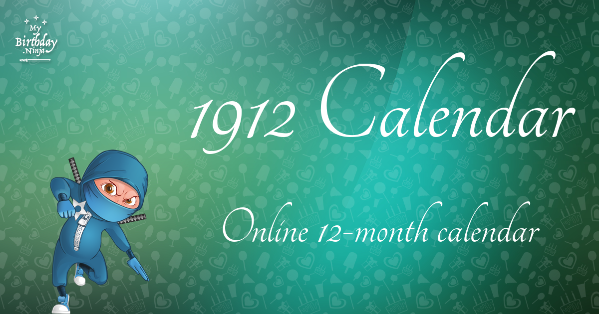1912 Calendar Ninja Poster