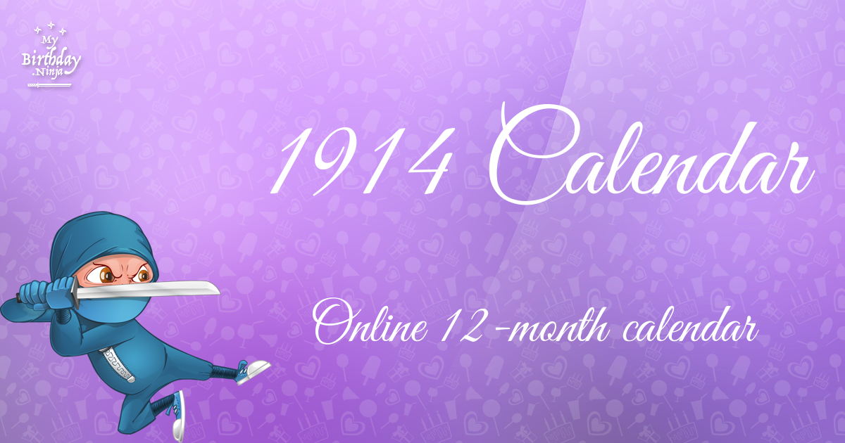 1914 Calendar Ninja Poster