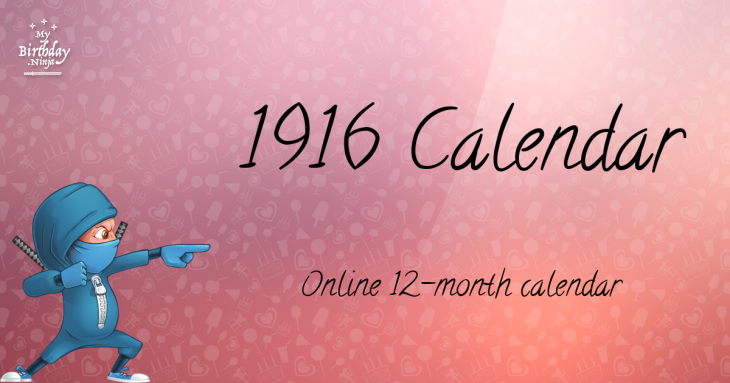 1916 Calendar