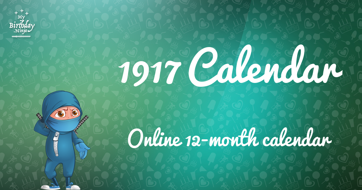 1917 Calendar Ninja Poster