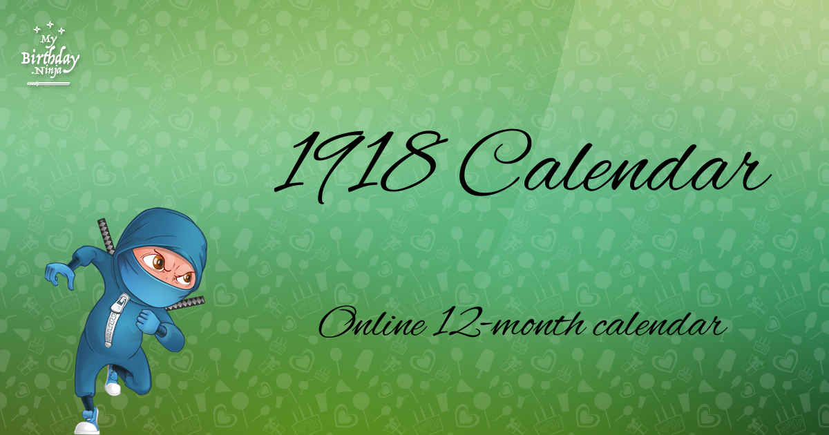1918 Calendar Ninja Poster