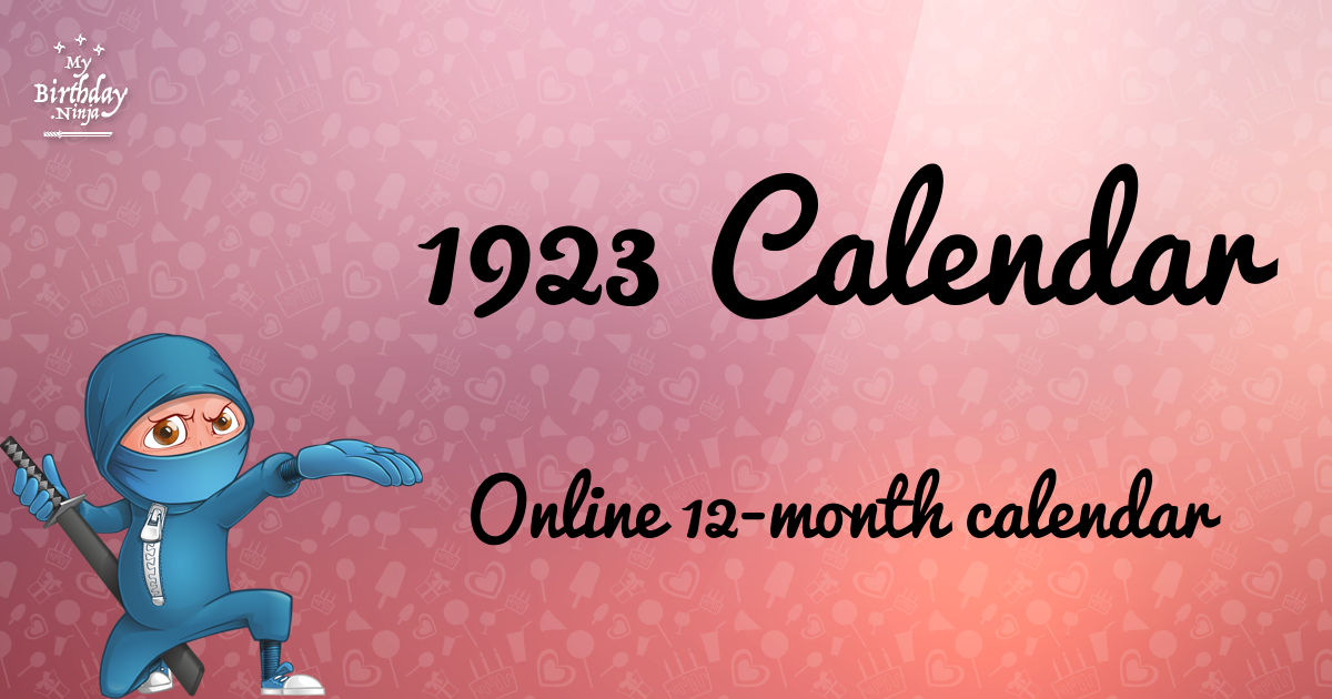1923 Calendar Ninja Poster
