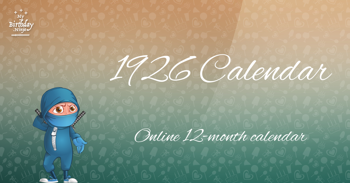1926 Calendar Ninja Poster