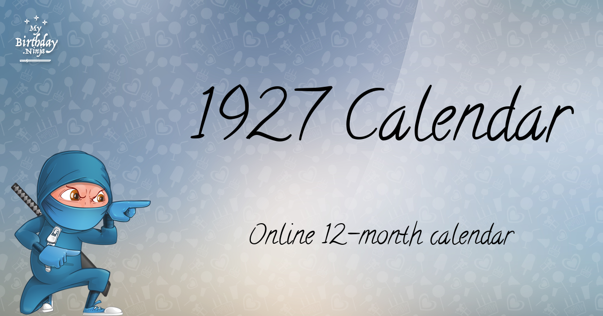 1927 Calendar Ninja Poster