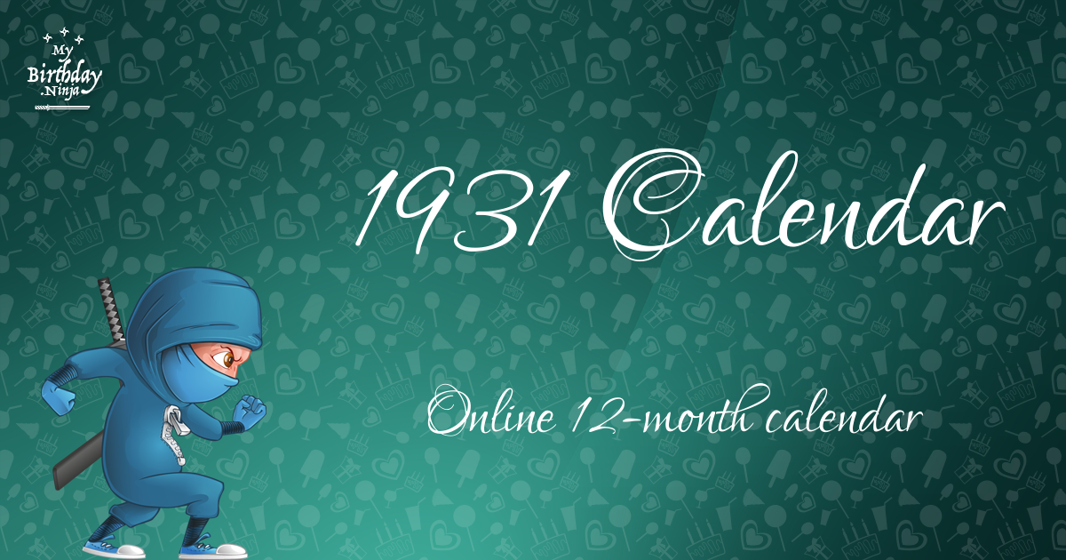 1931 Calendar Ninja Poster