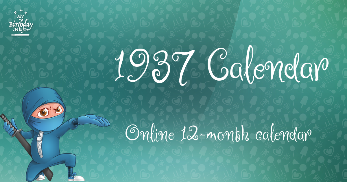 1937 Calendar Ninja Poster