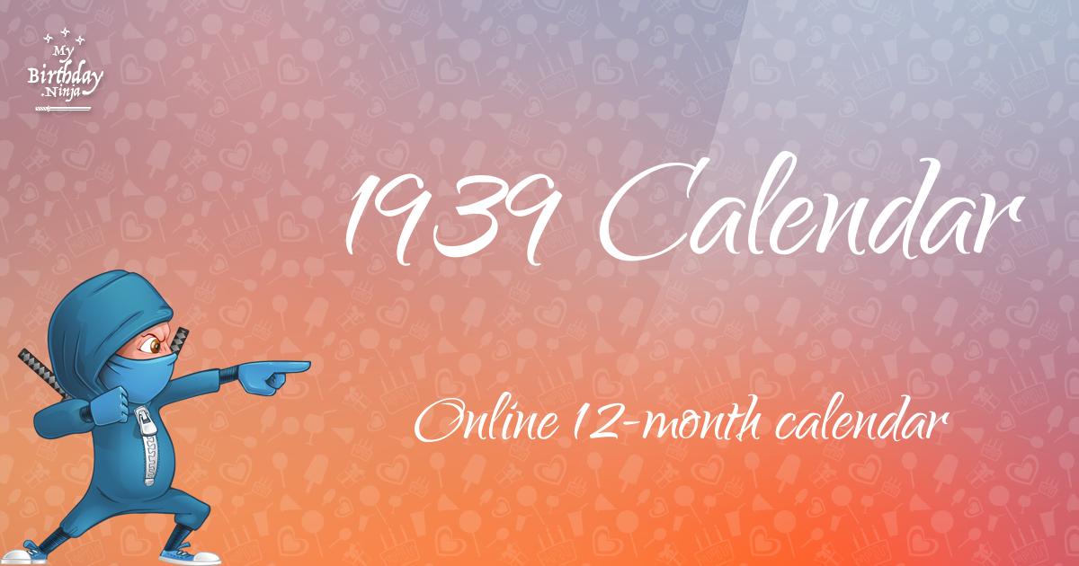 1939 Calendar Ninja Poster