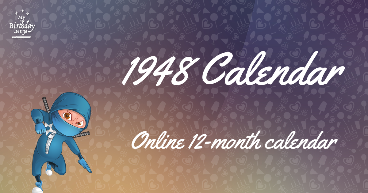 1948 Calendar Ninja Poster