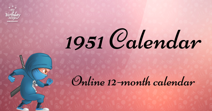 1951 Calendar