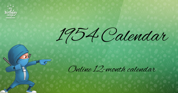 1954 Calendar
