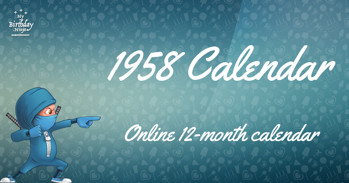 1958 Calendar Ninja Poster