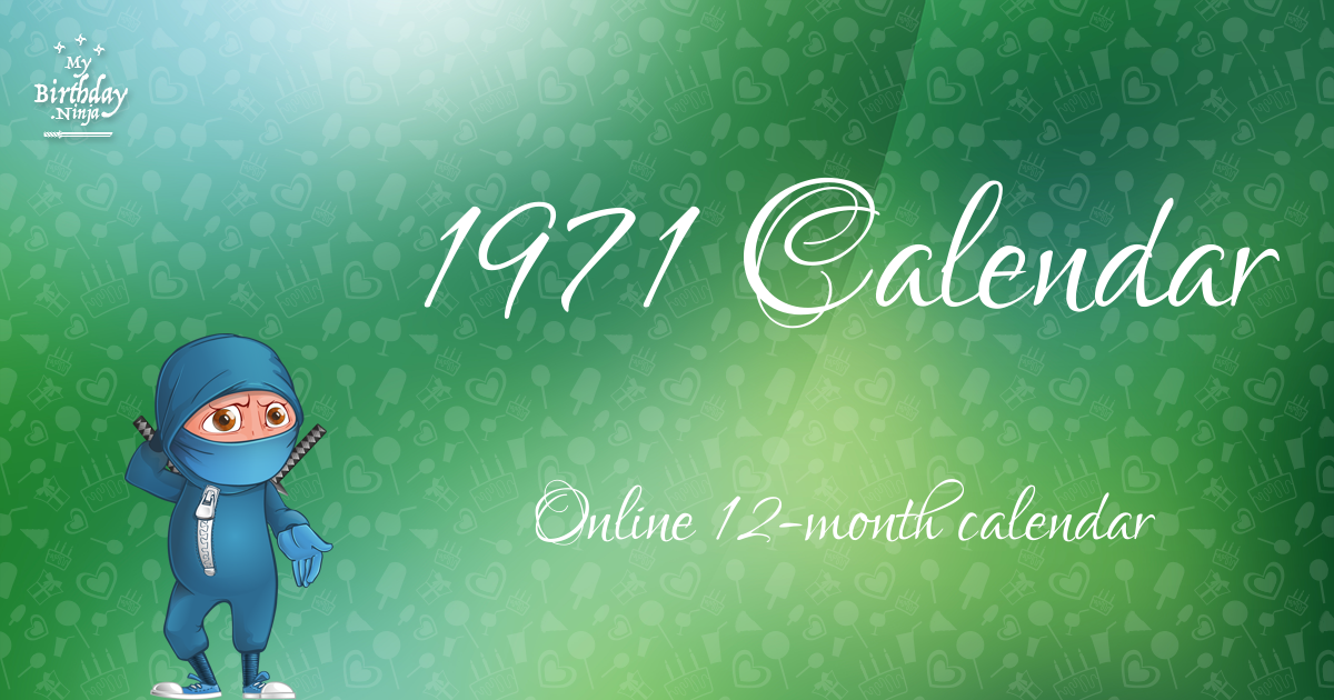 1971 Calendar Ninja Poster