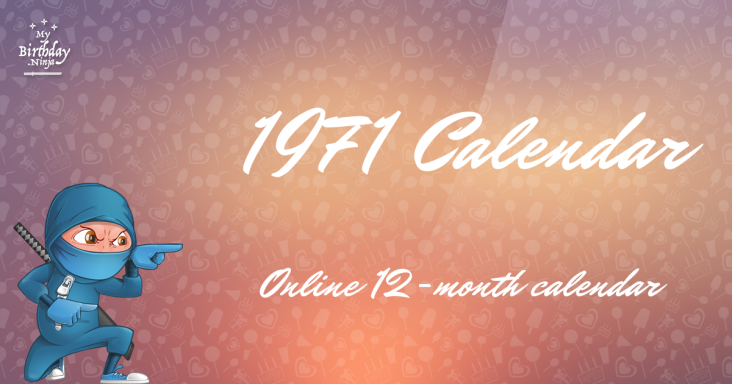 1971 Calendar