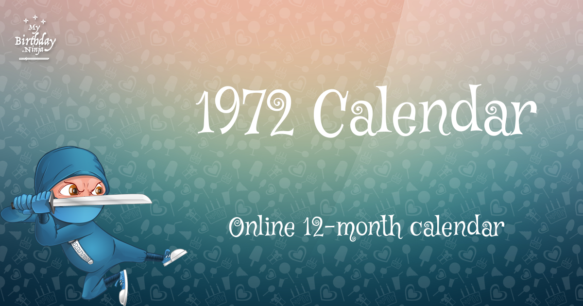 1972 Calendar Ninja Poster