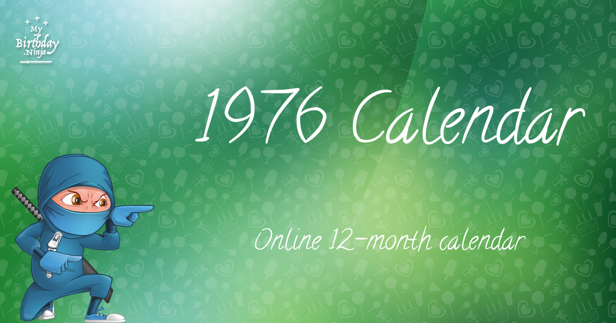 1976 Calendar Ninja Poster