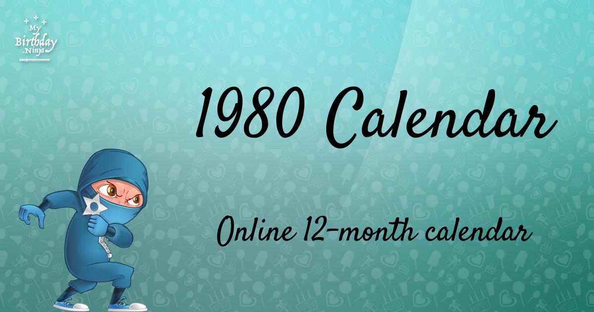 1980 Calendar Ninja Poster