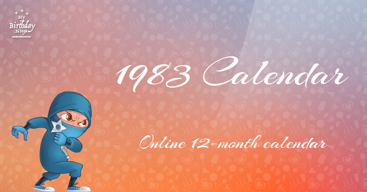 1983 Calendar Ninja Poster