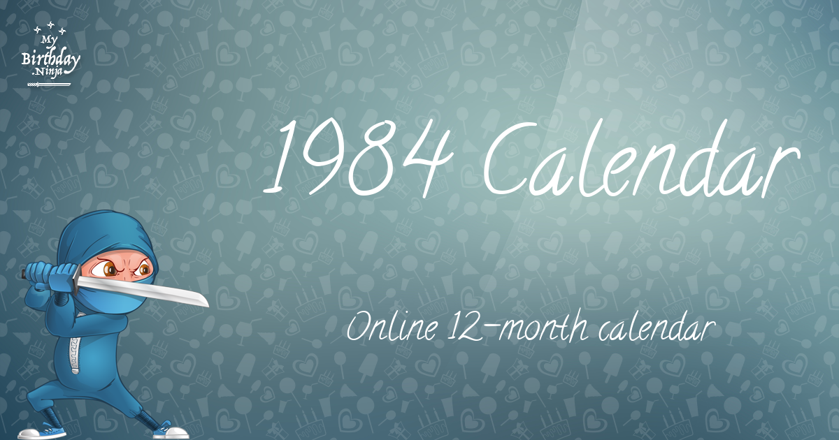 1984 Calendar Ninja Poster