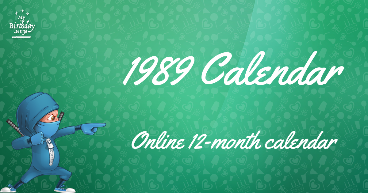 1989 Calendar Ninja Poster