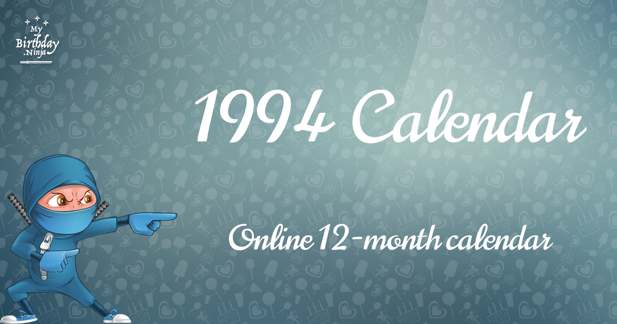 1994 Calendar Ninja Poster