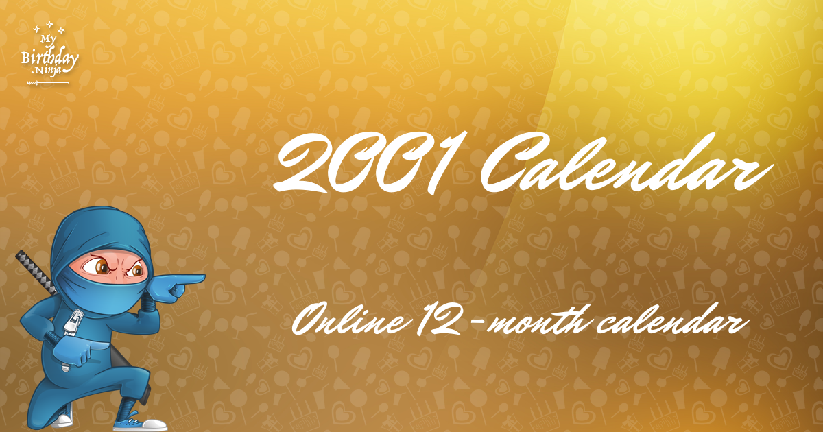 2001 Calendar Ninja Poster