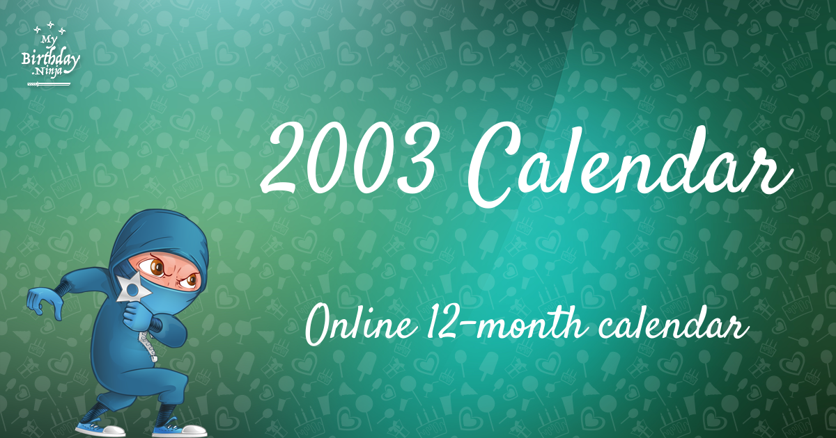2003 Calendar Ninja Poster