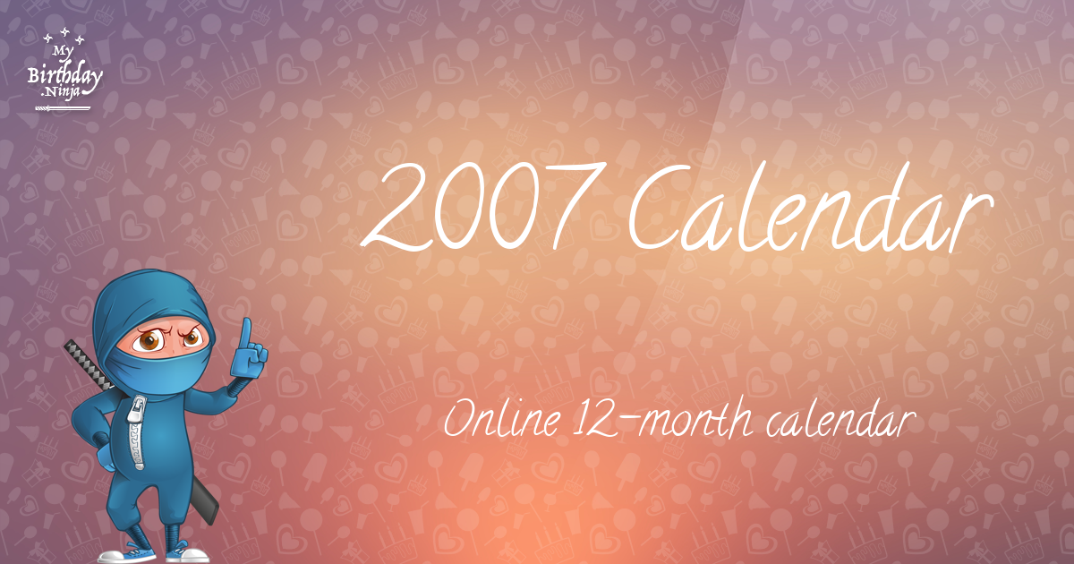 2007 Calendar Ninja Poster