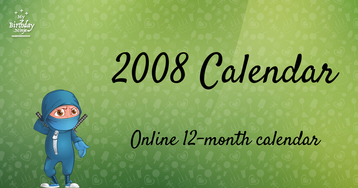 2008 Calendar Ninja Poster