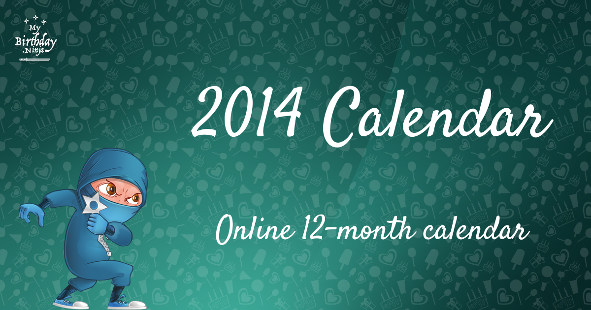 2014 Calendar Ninja Poster