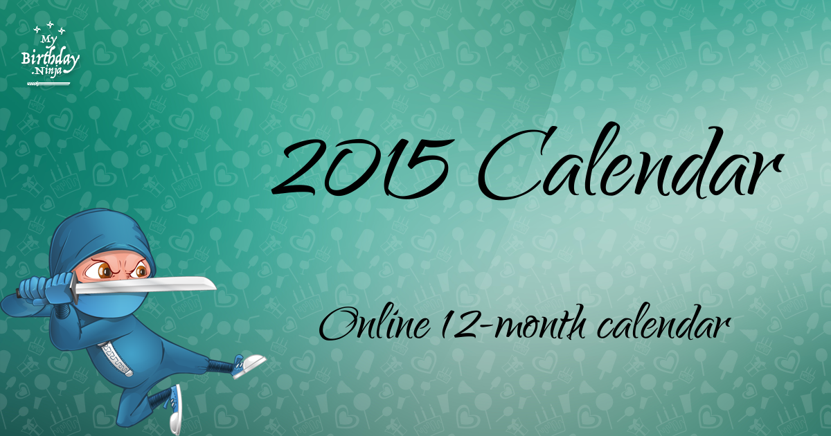 2015 Calendar Ninja Poster