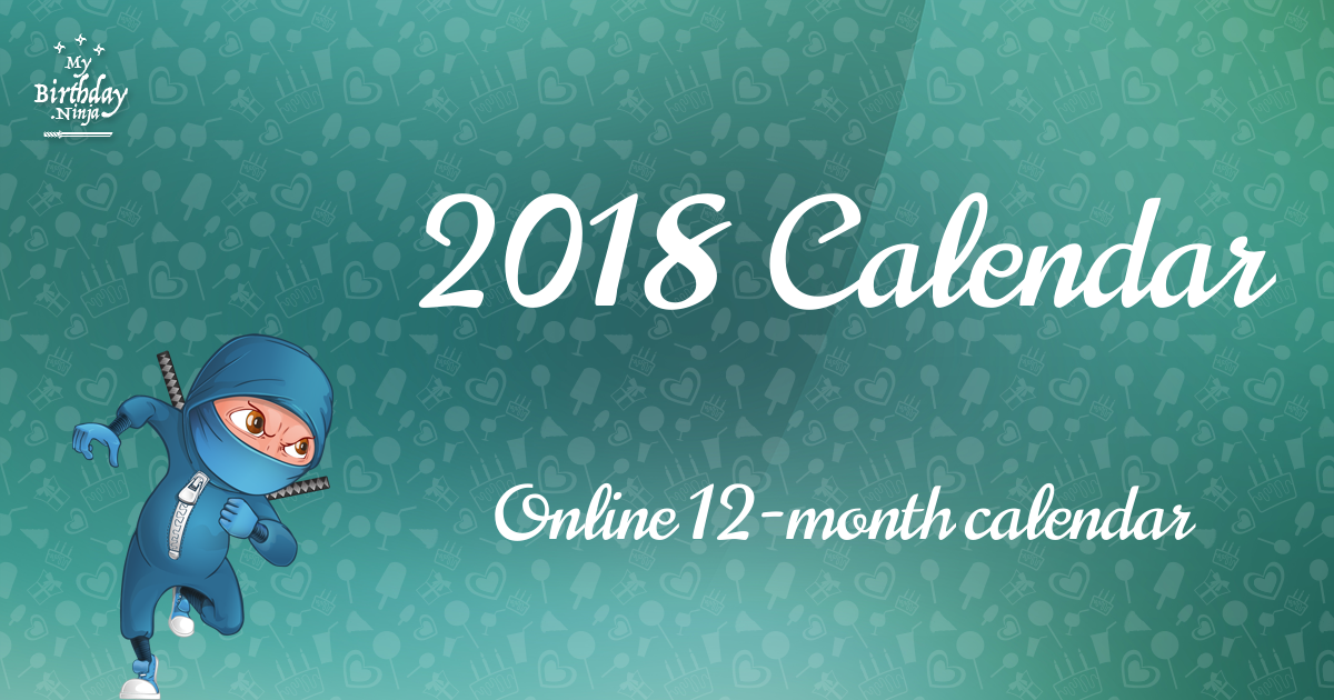2018 Calendar Ninja Poster