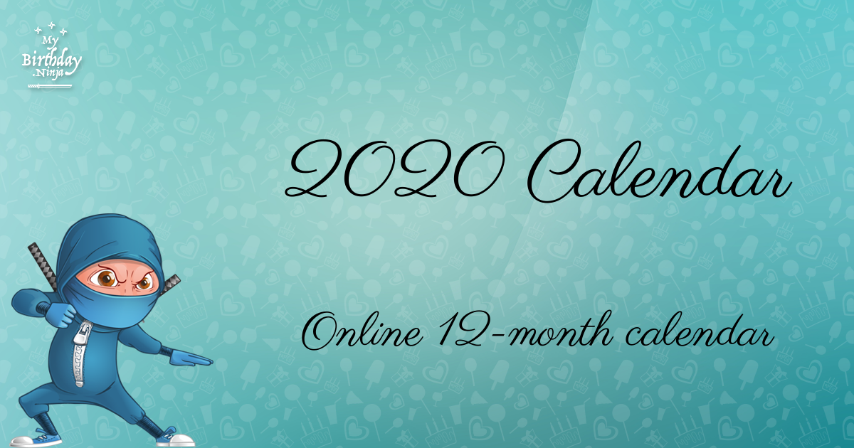 2020 Calendar Ninja Poster