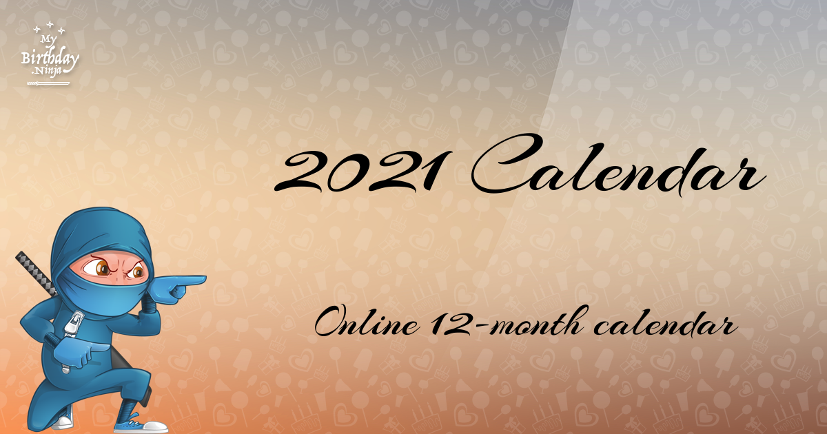 2021 Calendar Ninja Poster